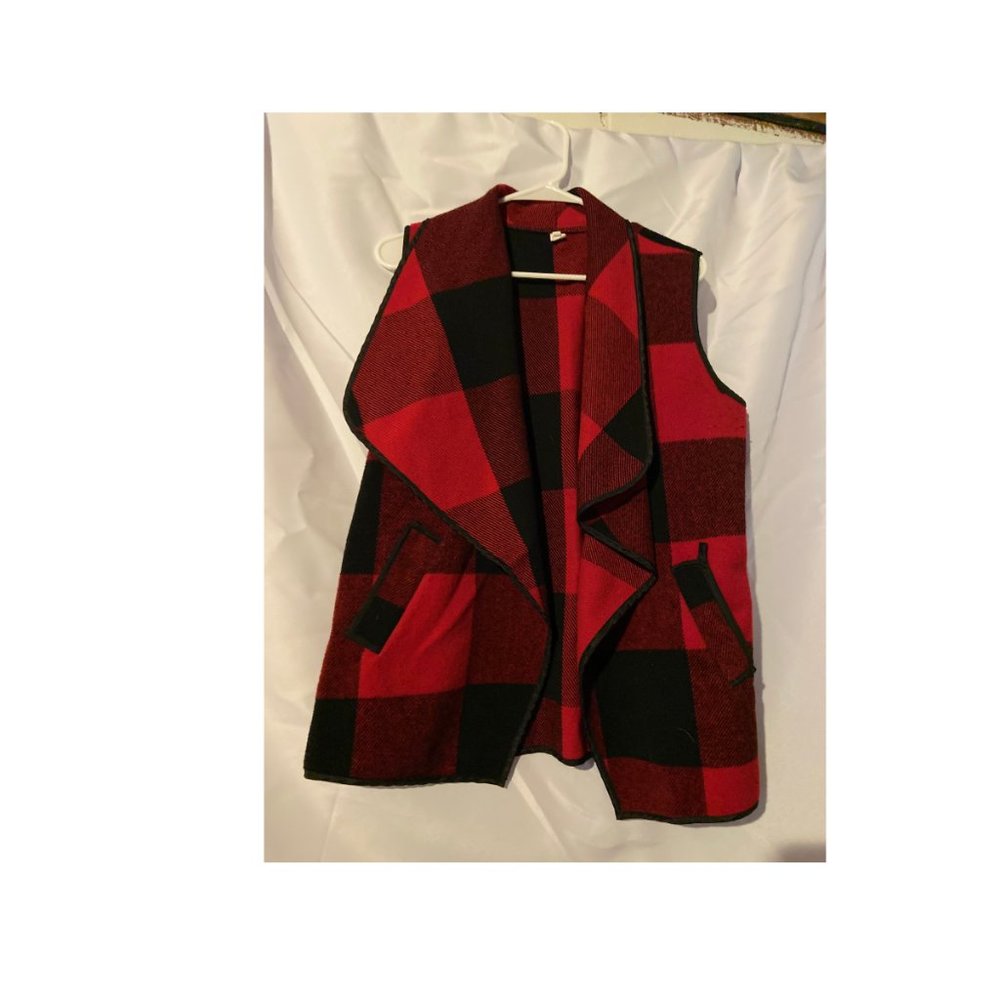 Buffalo Plaid Vest, XL